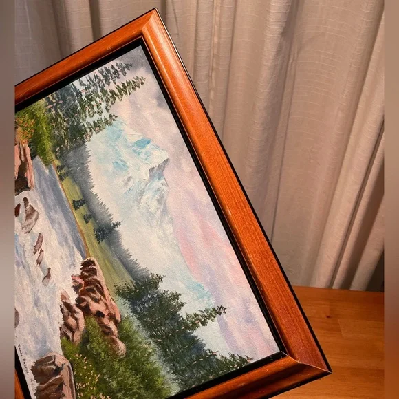 Mountain River Landscape Scene Artwork Framed Artist Signed Wanda Bunch '08 - Picture 8 of 16